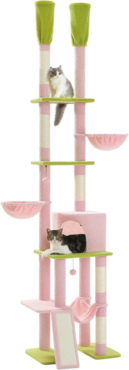 PAWZ Road Pink Cat Tree, Floor to Ceiling Cat Tower by PAWZRoad