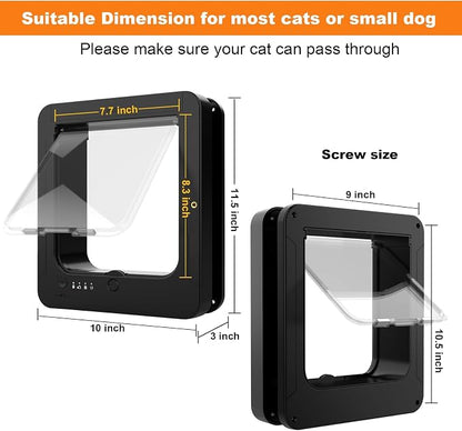 Smart Cat Door with 3 Collar Sensor, RFID Cat Door Collar Activated with Remote - Image 3