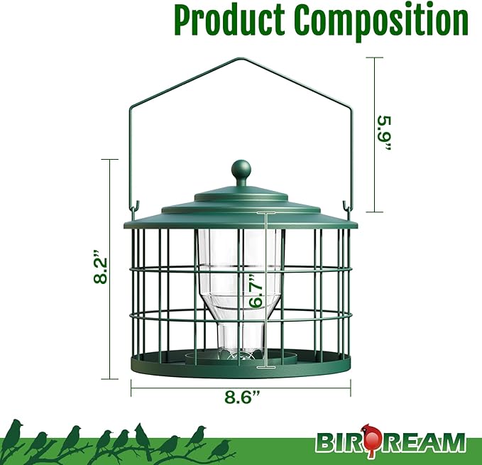 Squirrel Proof Bird Feeder, Metal Cage Bird Feeder - Image 7