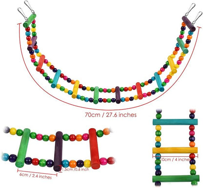 DS. DISTINCTIVE STYLE Bird Ladder Toys Coloured Flexible Parrot Swing Bridge - Image 2