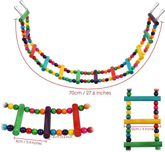 DS. DISTINCTIVE STYLE Bird Ladder Toys Coloured Flexible Parrot Swing Bridge - Image 2