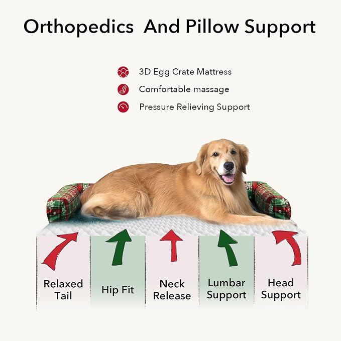 Christmas Dog Bed Large Sized Dogs-Orthopedic Waterproof Dog Beds, Comfort Pets - Image 2