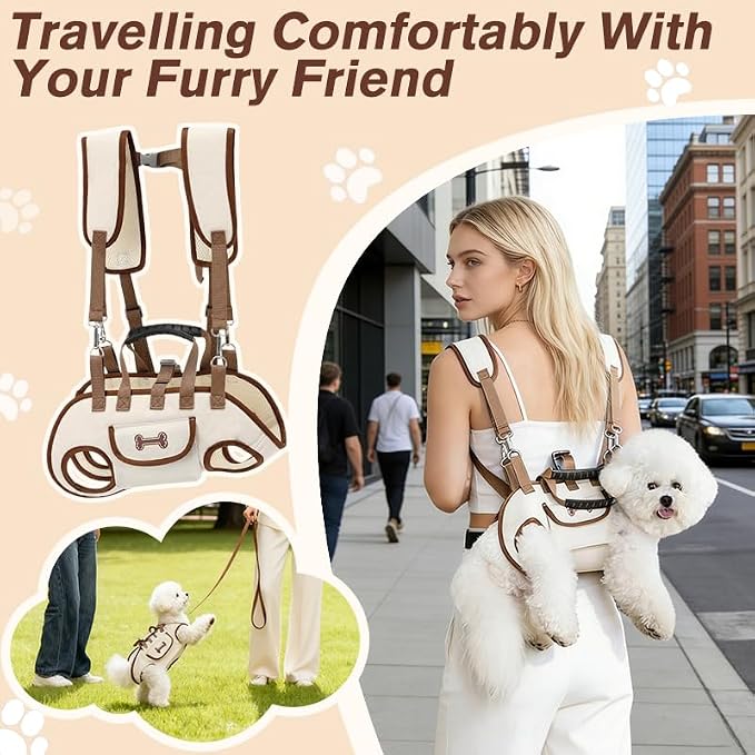 Dog Backpack Carrier for Small Dogs, Dog Lift Harness Adjustable Padded - Image 6