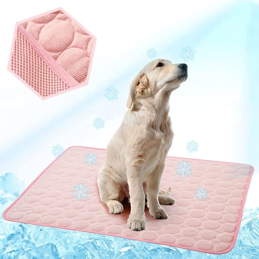Washable Dog Cooling Mat Ice Silk Cooling Mat by Unknown