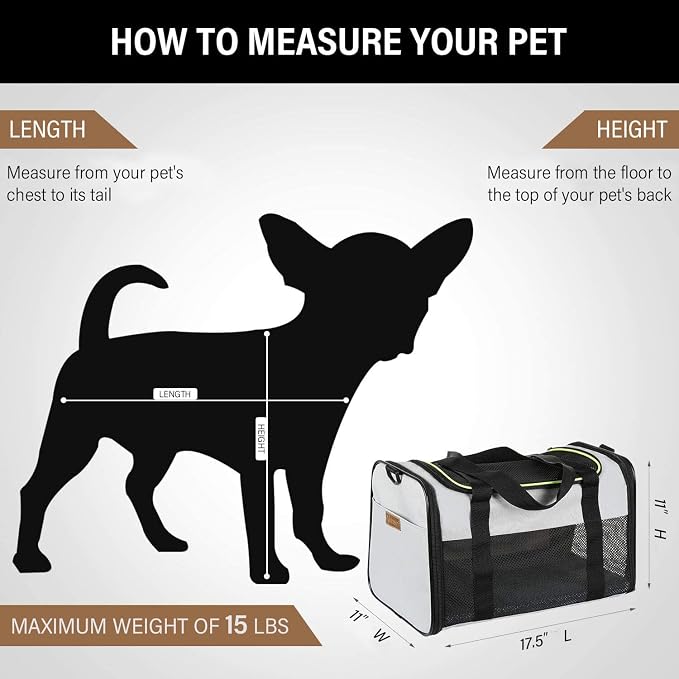 Cat Carrier - Portable Foldable Dog Pet Carrier, Soft-Sided Pet Bag up to 15 Lbs - Image 2