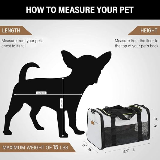 Cat Carrier - Portable Foldable Dog Pet Carrier, Soft-Sided Pet Bag up to 15 Lbs - Image 2