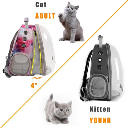 Front Expandable Cat Backpack Carrier, Fit up to 20 lbs, Space Capsule - Image 5