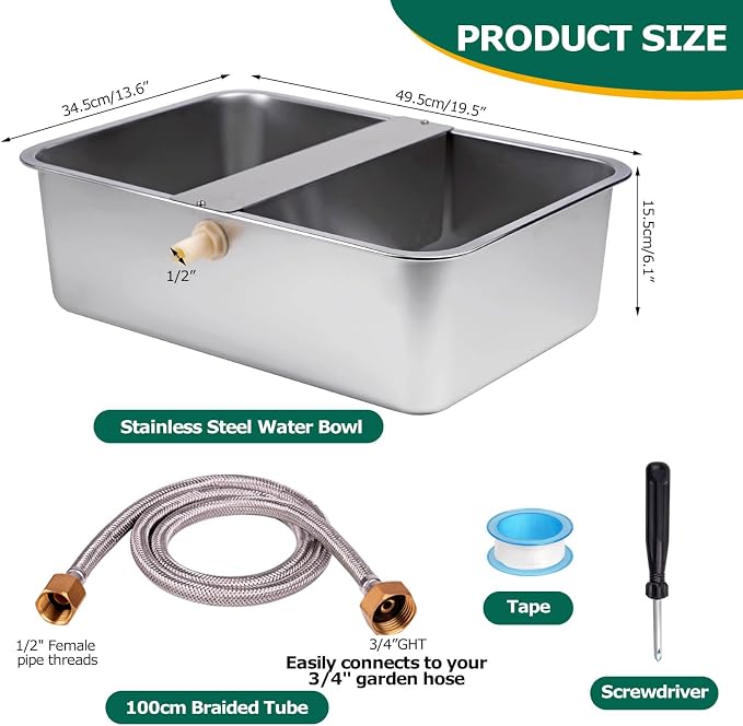 6 Gal Automatic Dog Water Bowl Dispenser Stainless Steel Dog Waterer - Image 6