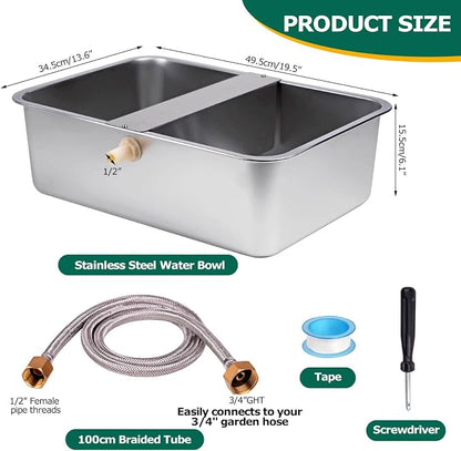 6 Gal Automatic Dog Water Bowl Dispenser Stainless Steel Dog Waterer - Image 6