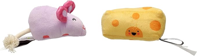 Pearhead Hide and Squeak Teaser Cat Toys, Crinkle and Rope Catnip Mouse and by Pearhead