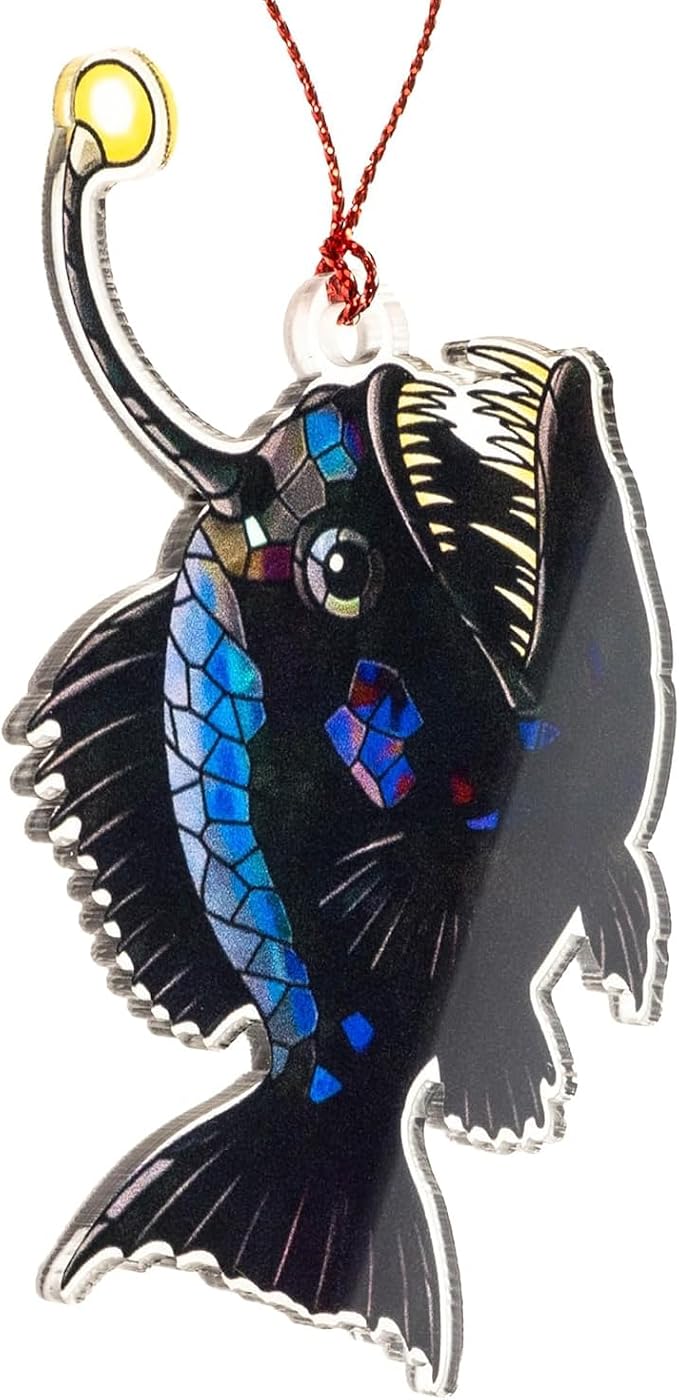 Anglerfish Christmas Ornaments 2025, Unique Fishing Ornaments by NELXI