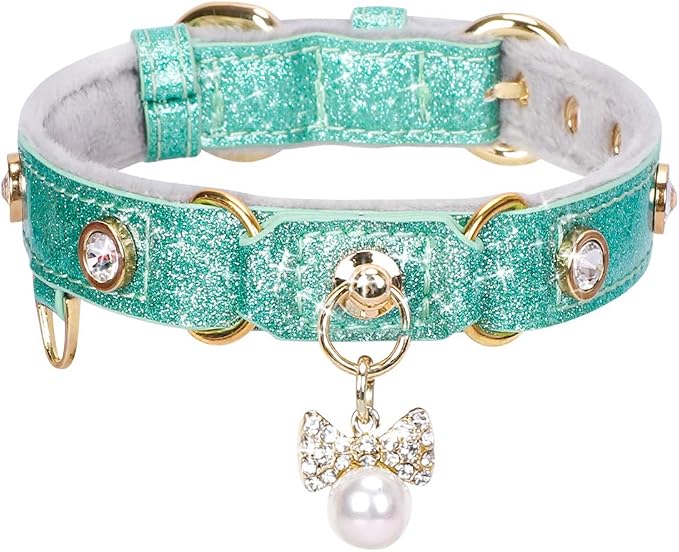 PetsHome Cat Collar, Dog Collar, PU Leather Adjustable Pet Collar by PetsHome