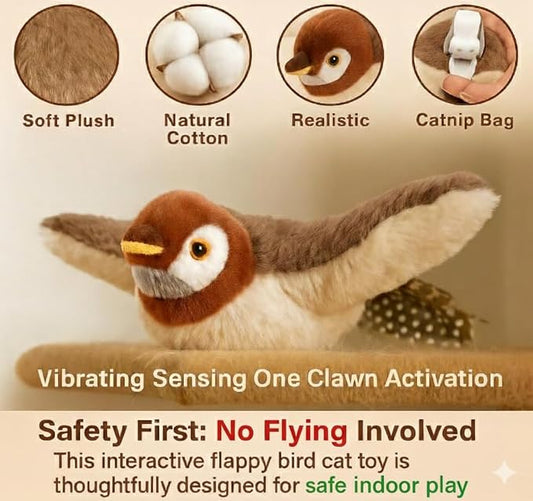 Flappy Flying Bird Cat Toy – Interactive Flapping & Chirping Bird Toy - Image 2