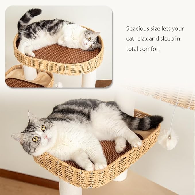 Modern Cat Tree for Large Cats, 48-Inch Tall Cat Tree Tower - Image 7