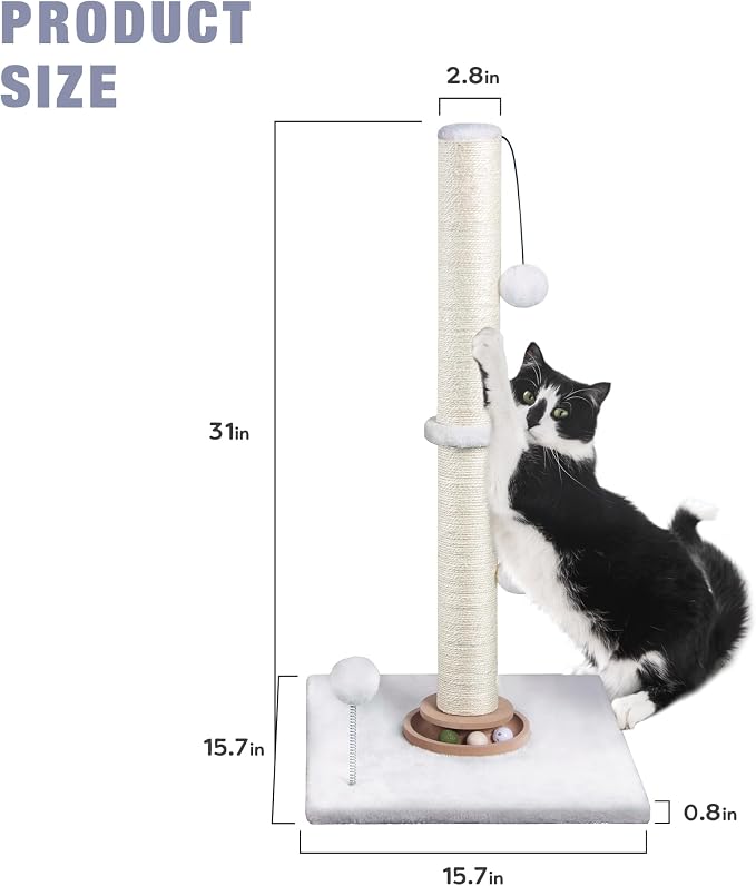 Fantasreen 31" Cat Scratching Post Kitten Toys - Image 5