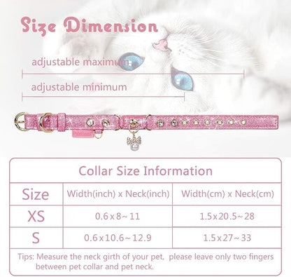 PetsHome Cat Collar, Dog Collar, PU Leather Adjustable Pet Collar - Image 6