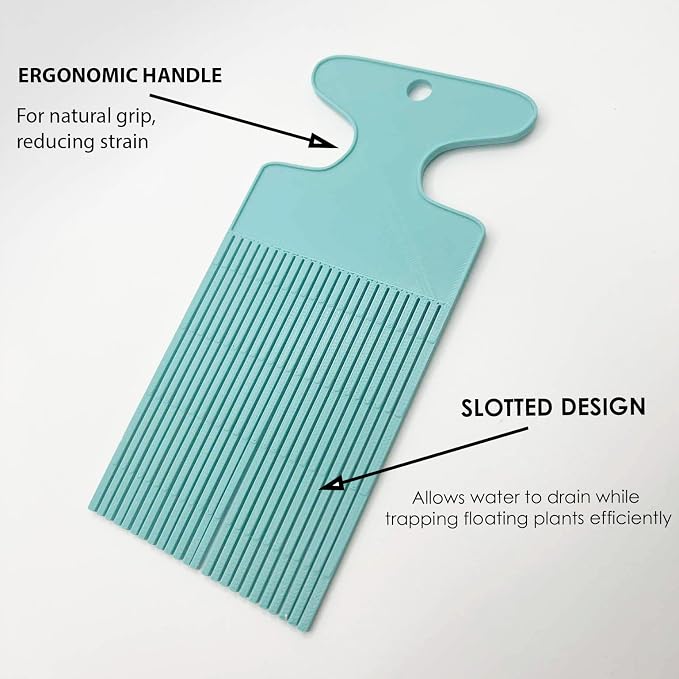 Aquarium Duckweed Removal Tool, 6.5 x 3 inch Floating Plant Comb Spatula - Image 4