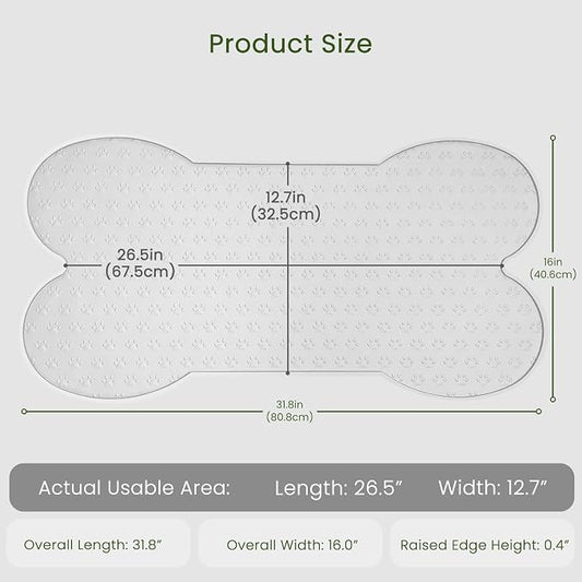 Dog Food Mat Anti-Slip Silicone Dog Bowl Mat Thicker Pet Placemat Waterproof - Image 2