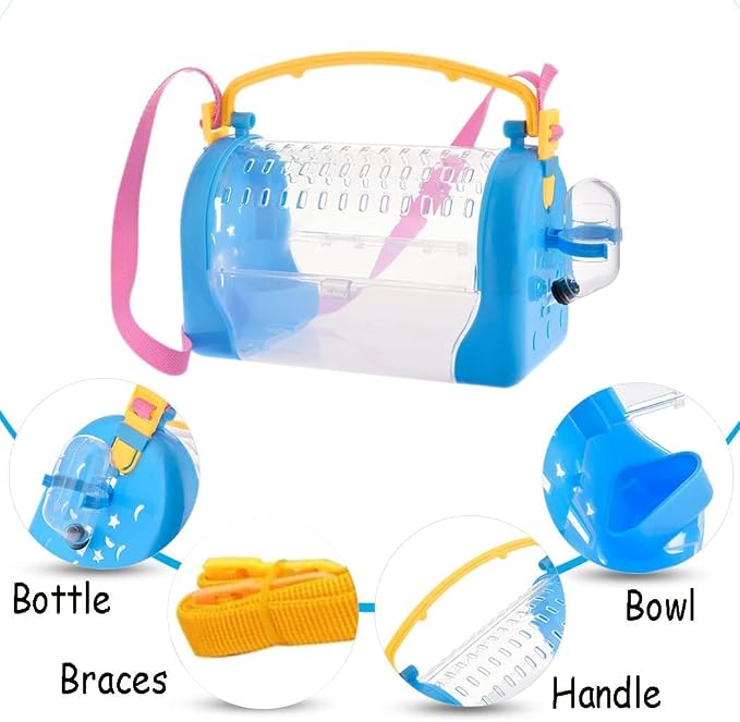 kathson Portable Hamster Cage Dwarf Hamster Carry Travel Cage - Image 6