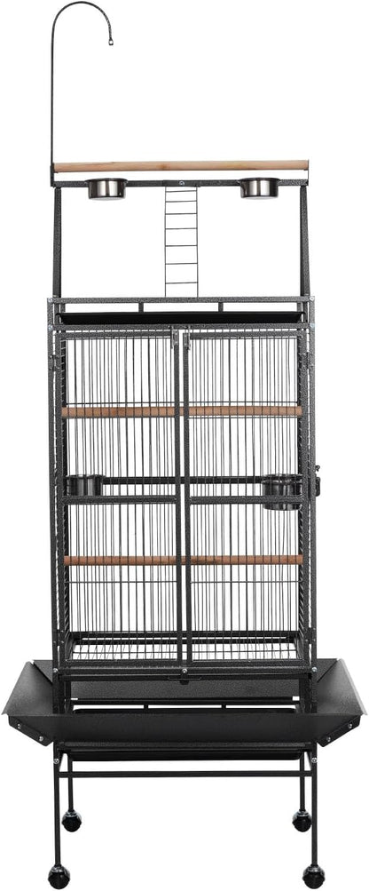 VEVOR Bird Cage, 32.7 x 31.1 x 82.7 inch, Open Flat Top, Wrought Iron Bird - Image 9