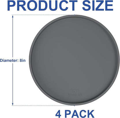 Arespark Cat Food Mat, Round Eating Plates Tray - Image 8