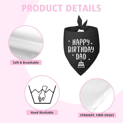 Happy Birthday Dad Dog Bandana for Dogs Black Bandana Funny Birthday Photo Prop - Image 6