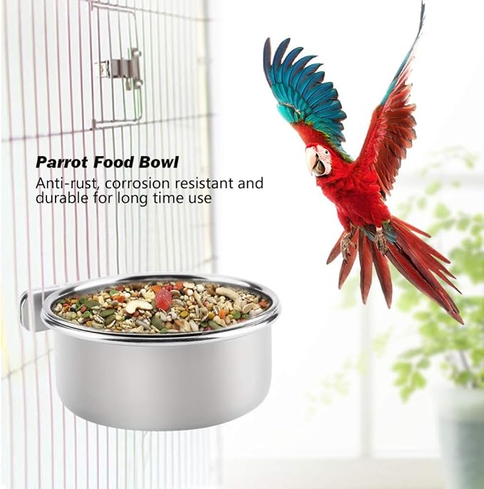 Parrot Feeding Bowls, Bird Cage Cups Holder - Image 6