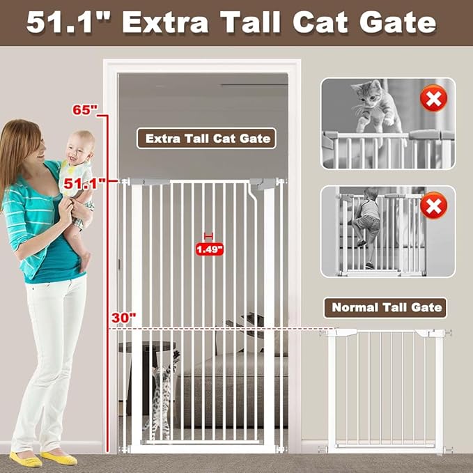 Fairy Baby 51.18" Extra Tall Pet Gate - Image 3