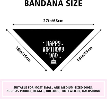 Happy Birthday Dad Dog Bandana for Dogs Black Bandana Funny Birthday Photo Prop - Image 5