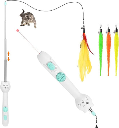 TBTeek Cat Toy, 2in1 Light and Retractable Pole by TBTeek