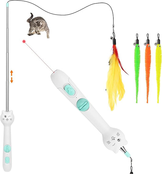 TBTeek Cat Toy, 2in1 Light and Retractable Pole by TBTeek