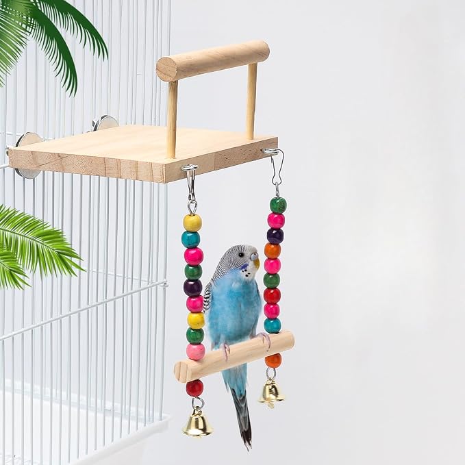 Bird Perches Platform Swing Parakeet Toys by DEFKIYT