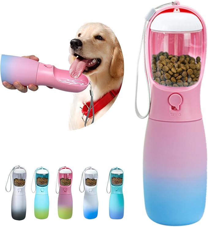 Dog Water Bottle with Food Container, 19Oz Large Capacity Portable Dog Water by MITOCAPY