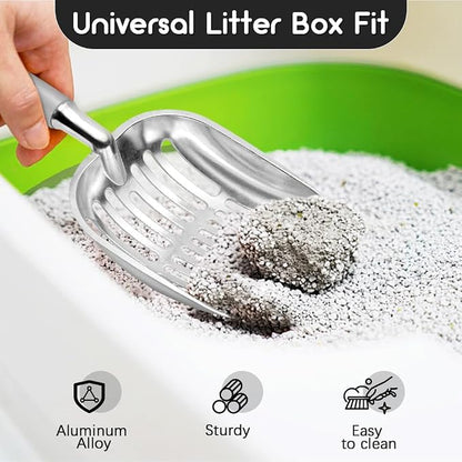 Cat Litter Scoop, Metal Cat Scooper, Plastic Handle Scoop, Sifting Shovel - Image 6