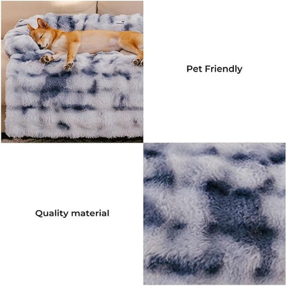 FUNNY FUZZY Pet Fluffy Fuzzy Calming Dog Couch Bed Sofa Protector Washable Pets - Image 2