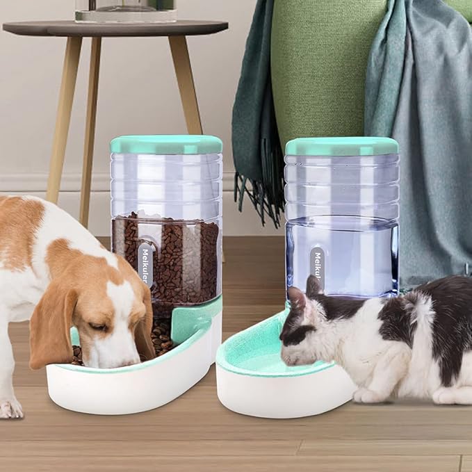 Meikuler Automatic Dog Cat Feeder and Water Dispenser Set, Waterer and Gravity - Image 5