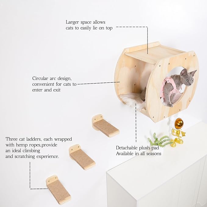 Cat Shelves - 3 Steps, Wall Climbing Shelf - Image 4