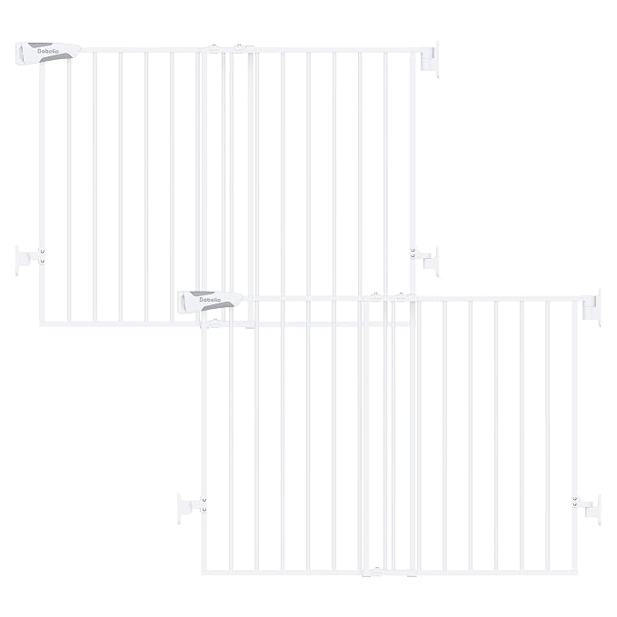 Babelio Baby Gate for Stairs, Kitchen & Doorways, No Bottom Bar| Easy by BABELIO