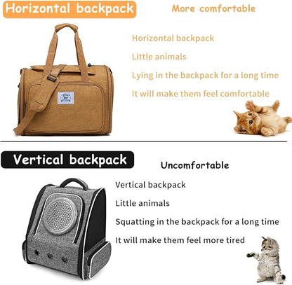 Pet Backpack Carrier for Small Dogs Medium Cats, Breathable and Collapsible - Image 4