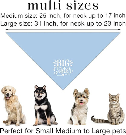Big Sister Dog Bandanas, Light Blue Pet Scarf Accessories, Pet Triangle Scarf - Image 3