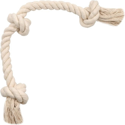 Barida Natural White Cotton Tough Dog Rope Toy - Image 8