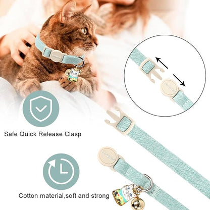 Cat Collar, 2 Pack Green Cat Collars Breakaway - Image 4