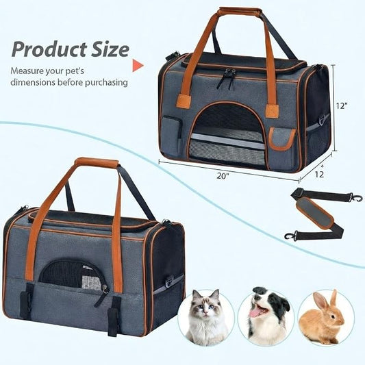Pesen 20x12x11 Inches Cat Carrier– Fits Pets Up to 28 lbs, Anti-Collapse Design - Image 2