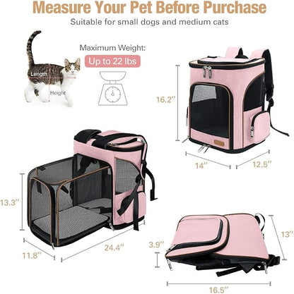 Lekereise Pet Carrier Backpack Expandable Cat Backpack Carrier - Image 2
