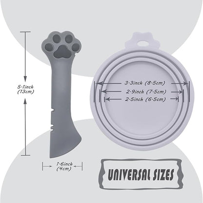 Pet Food Can Spoon & 3 Pcs Can Covers | Cute Paw Shape Opener Spatula Cat Wet - Image 6