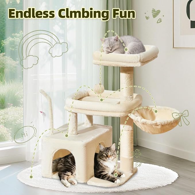 Taoqimiao MS043M Cat Tree, 32.2-Inch Cat Tower - Image 7