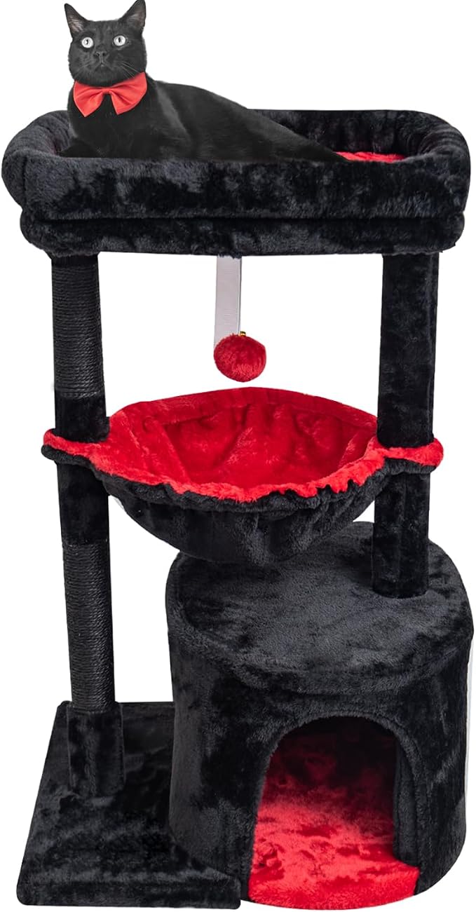 SYANDLVY Gothic Cat Tree with Coffin Bed by SYANDLVY