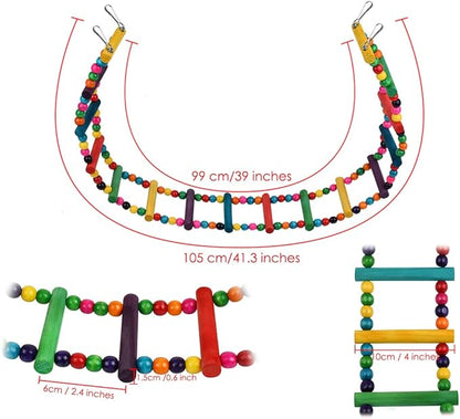 DS. DISTINCTIVE STYLE Bird Ladder Toys Coloured Flexible Parrot Swing Bridge - Image 2