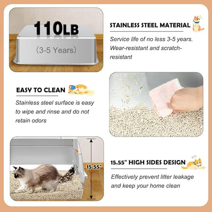 Vivifying Stainless Steel Litter Box - Image 4