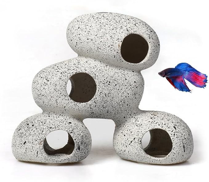 Aquarium Rock Decorations Resin Cichlids Rock by AWXZOM